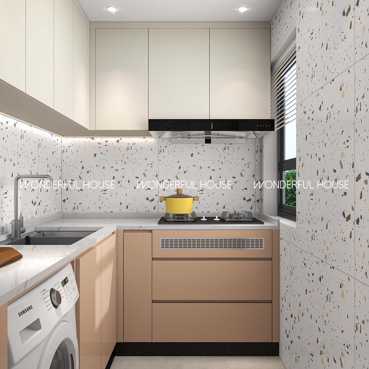 愉德苑居屋三房一廳/一廚/一衛奶油风裝修