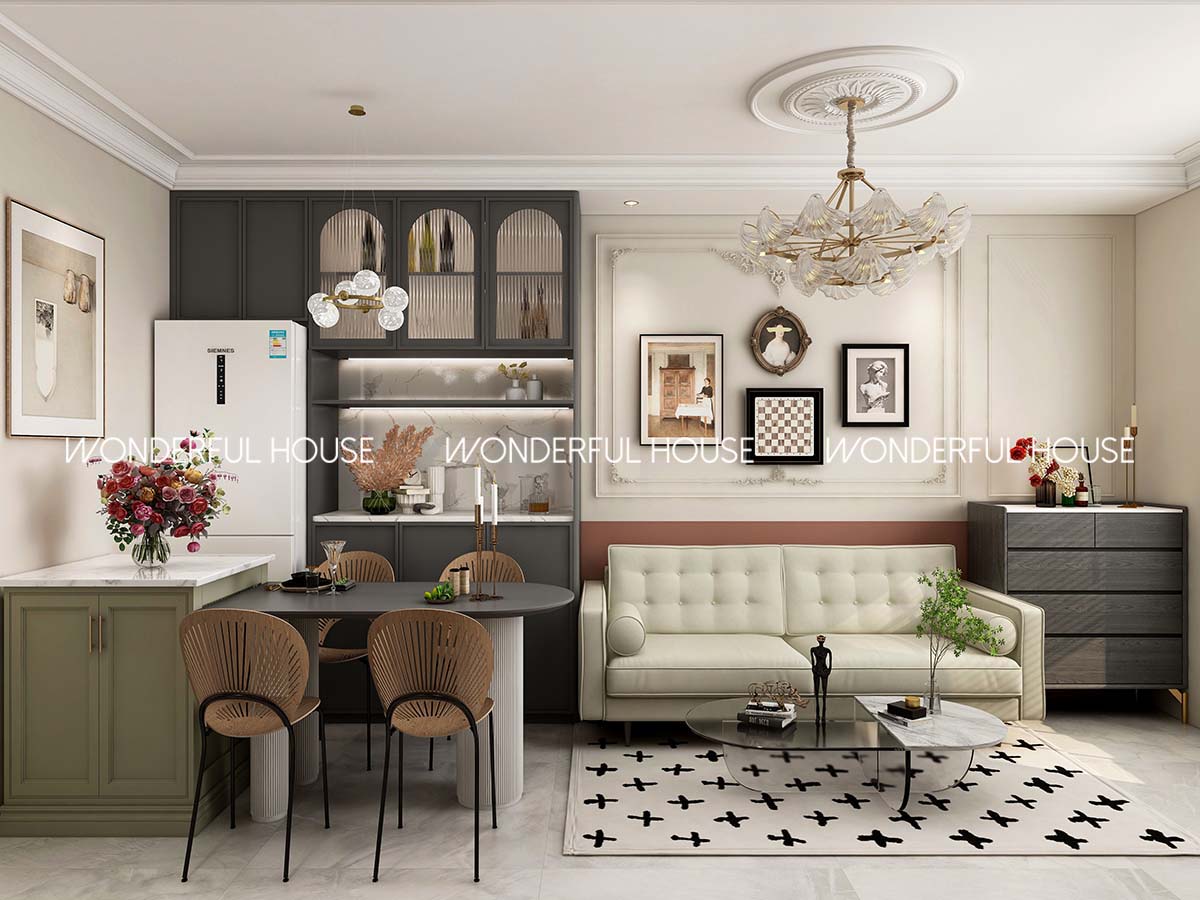 青富苑 綠置居隔两房\一廚\一衛復古法式風格装修案例