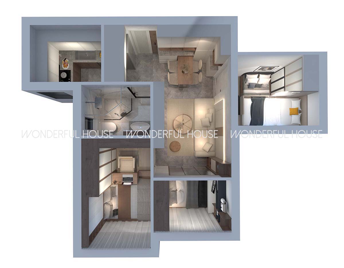 東涌裕雅苑 居屋三房一廳/一廚/一衛侘寂风裝修案例