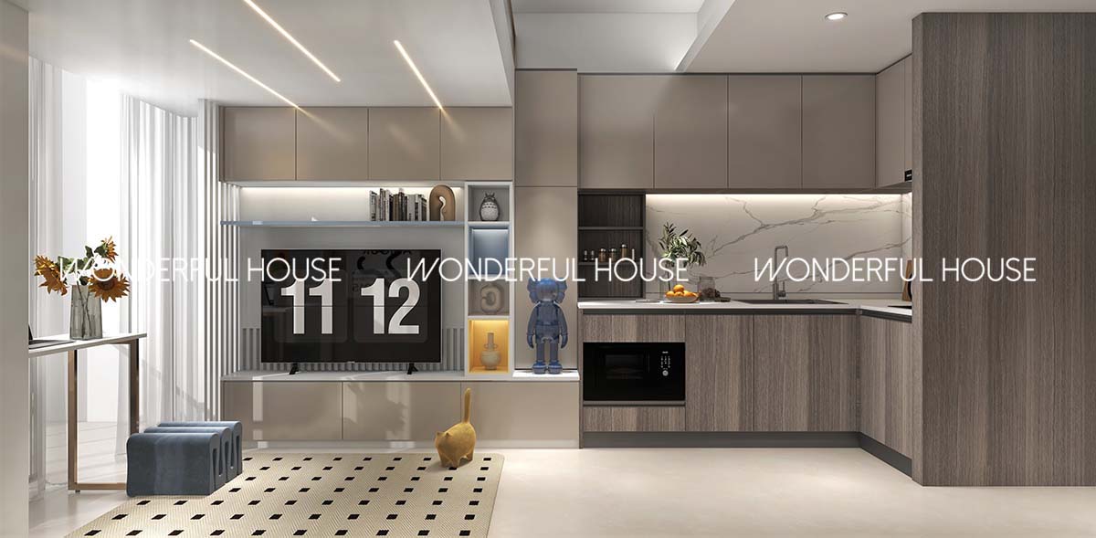 私楼The YOHO Hub兩房一廳\一廚\一衛現代風裝修案例