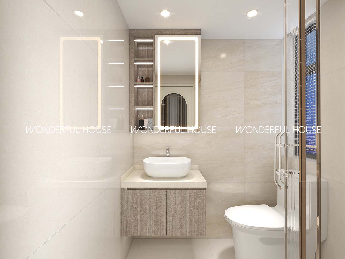 富碟村 公屋两房一廳一廚一衛奶油風裝修案例