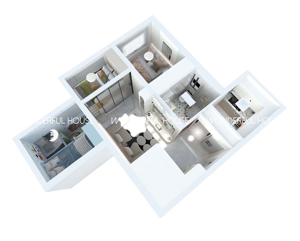 清濤苑 綠表置居計劃屋苑三房一廳一廚一衛奶油風裝修案例