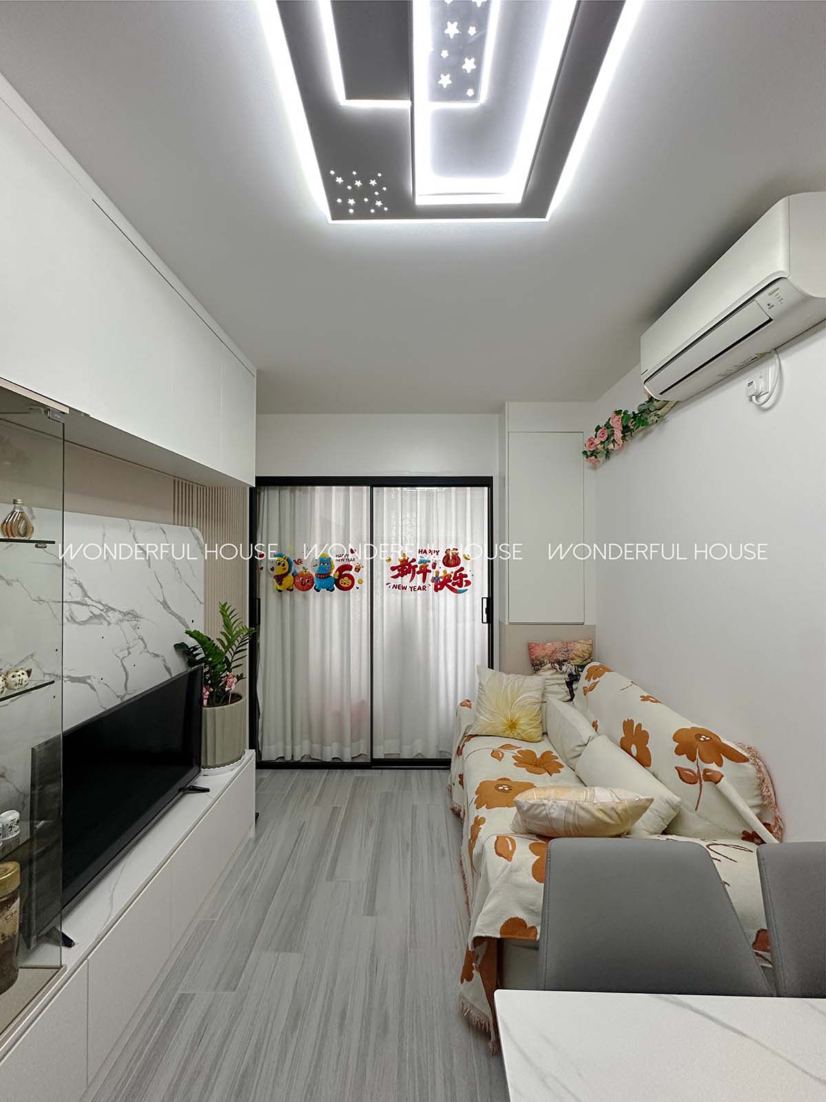 元朗屏欣苑兩房一廳,無憂安居簡約設計巧思實現空間擴容 50%