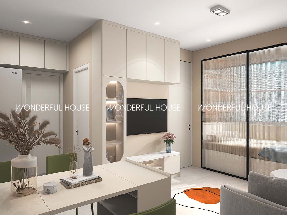 愉德苑居屋三房一廳/一廚/一衛奶油风裝修