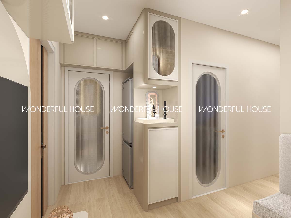 富碟村 公屋两房一廳一廚一衛奶油風裝修案例