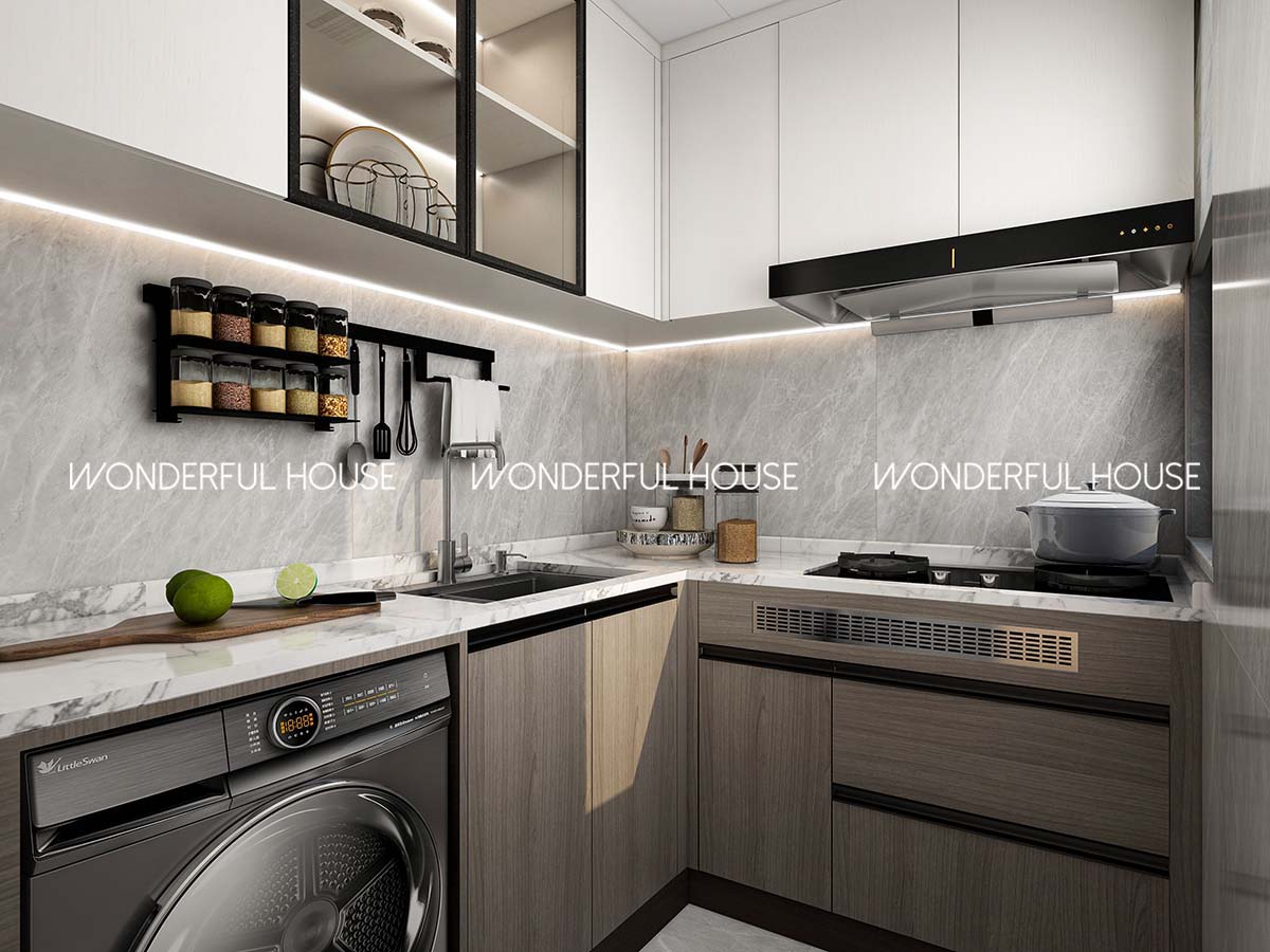 公屋兩房一廳/一廚/一衛簡約風裝修案例